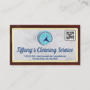 Cleaning Service   Squeegee Logo   QR Code Business Card