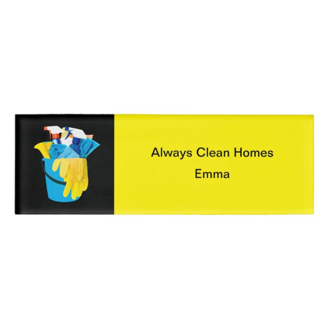 Cleaning Service Staff Simple Housekeeper Name Tag (Front)