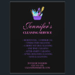 Cleaning Service Supplies Business Flyer<br><div class="desc">Introducing the Cleaning Service Supplies business flyer! This flyer features a cute cartoon purple bucket design that is sure to catch the eye of any potential customer. It is bright bold and colourful and the perfect way to advertise your cleaning services. This flyer can also be personalised with all your...</div>