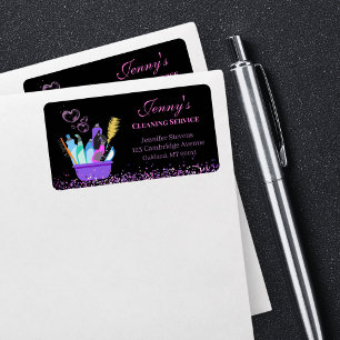Cleaning Service Supplies Sparkle Address Label