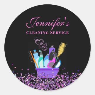 Cleaning Service Supplies Sparkle Classic Round Sticker