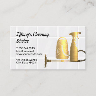 Cleaning Service Vacuum Spray Bottle Business Card