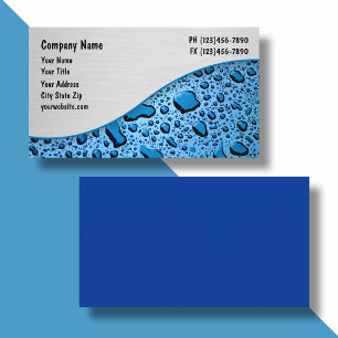 Cleaning Service Water Drops Design Business Card