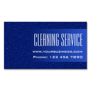Cleaning Service - Water Drops Magnetic Business Card
