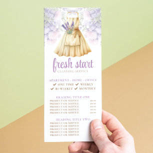 Cleaning Service Watercolor Price List Rack Card