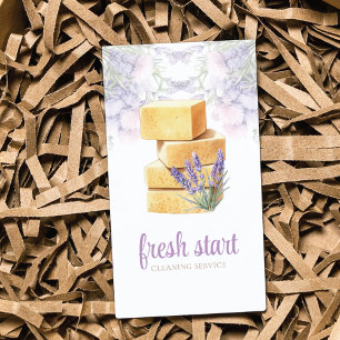 Cleaning Service Watercolor Soap Lavender Business Card