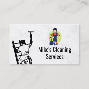 Cleaning Service Window Cleaning Blue Collar Business Card
