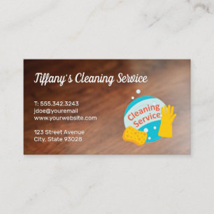 Cleaning Service   Wood Floors Business Card