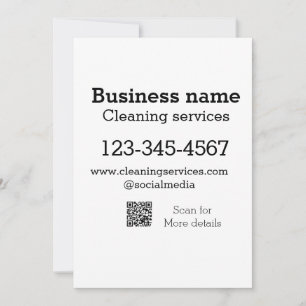 Cleaning services add number website email address holiday card