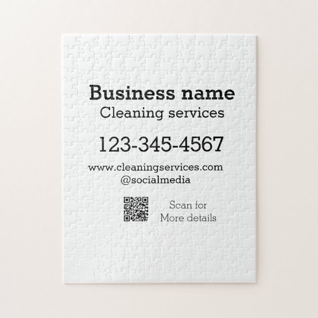 Cleaning services add number website email address jigsaw puzzle (Vertical)