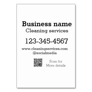 Cleaning services add number website email address table number