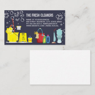 Cleaning Services and Equipment Soap Bubbles Business Card