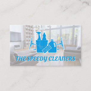 Cleaning Services and Supplies   Living Room Business Card