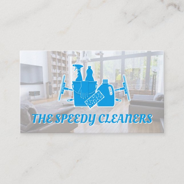 Cleaning Services and Supplies | Living Room Business Card (Front)