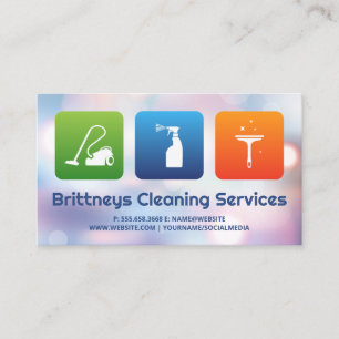 Cleaning Services Blue Collar Janitorial Business Card