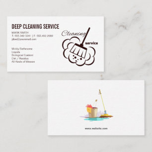 Cleaning Services   Broom and Mop Business Card