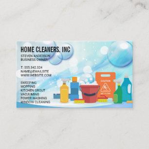 Cleaning Services   Bubble Suds Background Business Card
