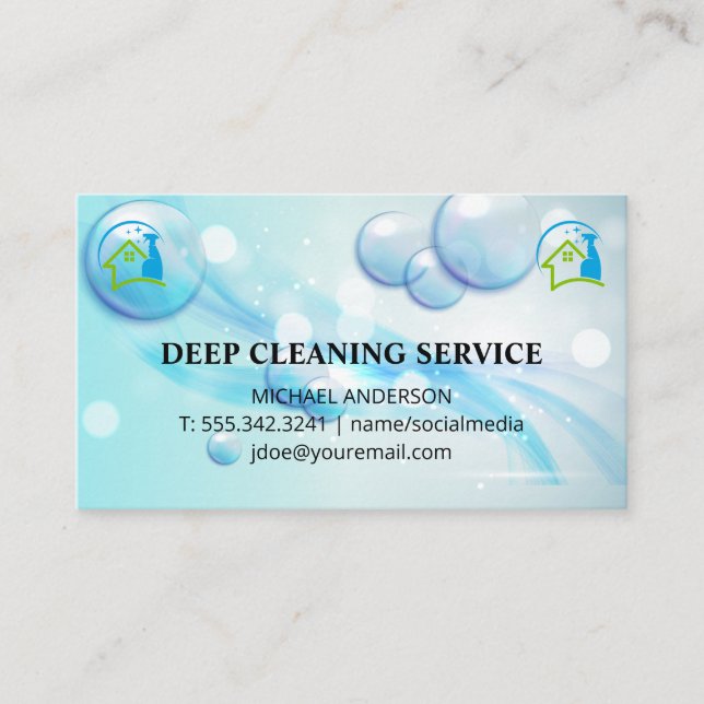 Cleaning Services | Bubbles | House Maids Business Card (Front)