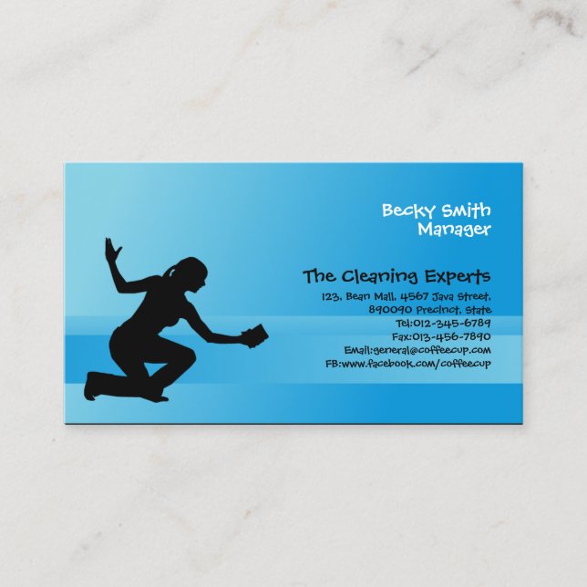 Cleaning Services Business Card Glass Cleaner (Front)