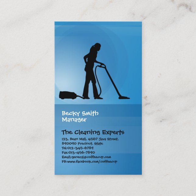 Cleaning Services Business Card Vacuum Cleaner (Front)
