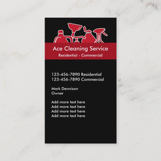 Cleaning Services Business Cards (Front)