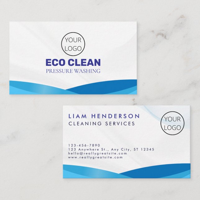Cleaning Services Business Cards Pressure Washer (Front/Back)