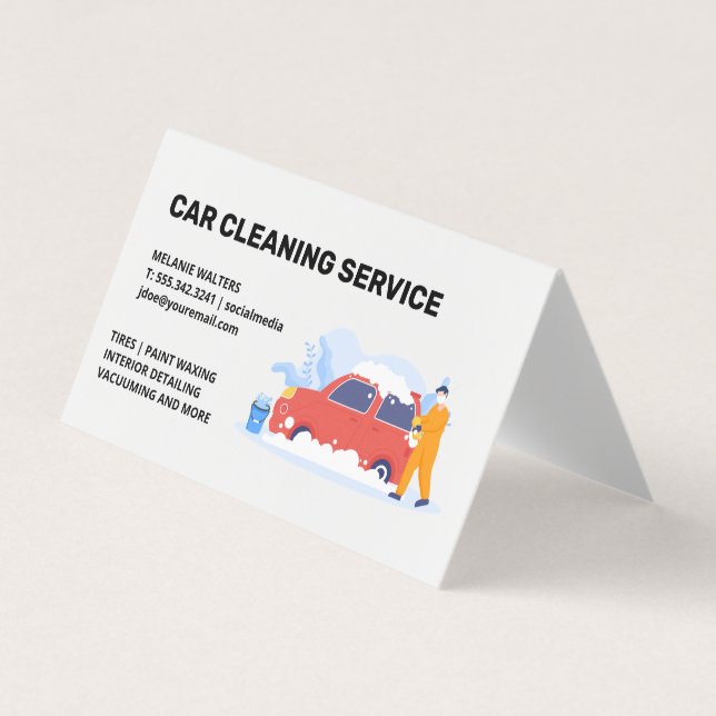 Cleaning Services | Car Wash | Soap Bubbles Business Card (Front)