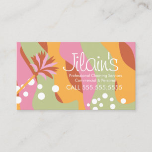 Cleaning Services Duster Groovy  Business Card