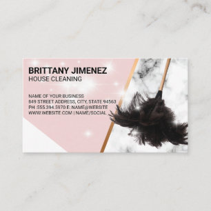 Cleaning Services   Feather Duster   Sparkles Business Card
