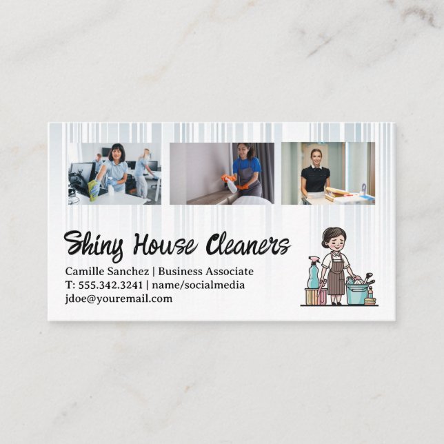 Cleaning Services | Hotel and Maid Service Staff Business Card (Front)