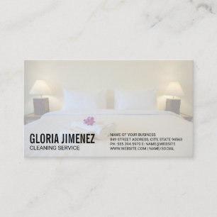 Cleaning Services Hotel Bedroom Business Card