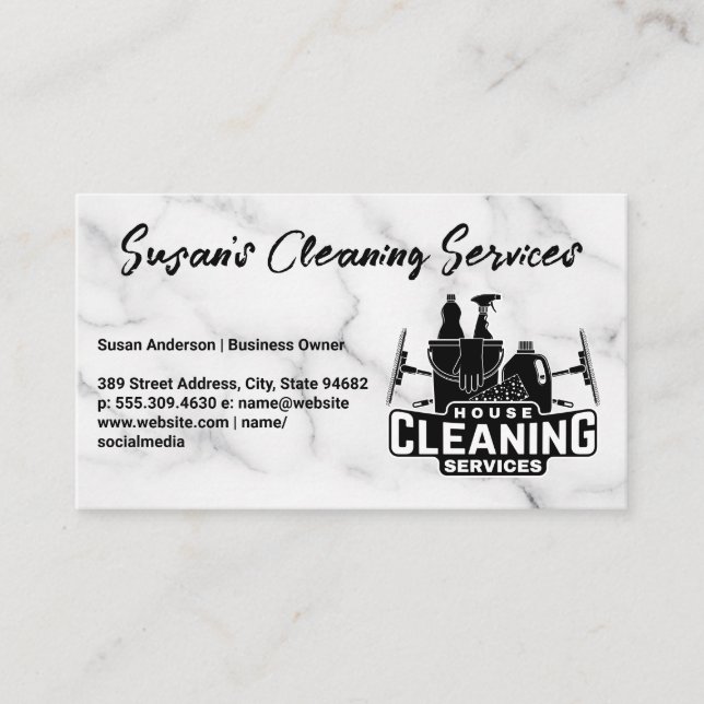 Cleaning Services | House Keeping Business Card (Front)