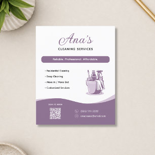 Cleaning Services Housekeeping Mauve QR Code Flyer