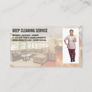 Cleaning Services   Living Room   Maid Business Card