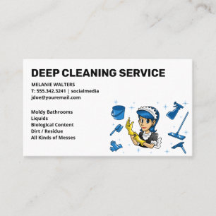 Cleaning Services   Maid and Cleaning Tools Business Card