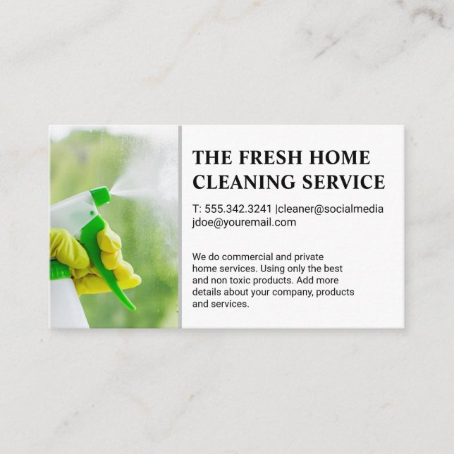 Cleaning Services | Maid Cleaning Window Business Card (Front)