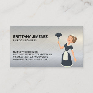 Cleaning Services   Maid Dusting Business Card