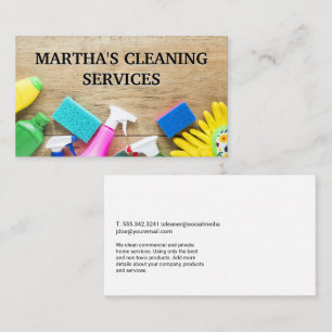 Cleaning Services Maid House Cleaner Business Card