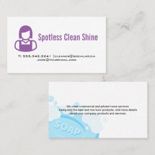 Cleaning Services Maid Icon   Soap Business Card