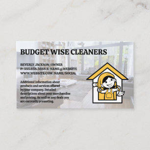 Cleaning Services   Maid Logo Business Card