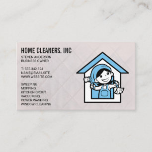 Cleaning Services   Maid Logo Business Card