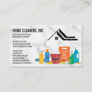 Cleaning Services Maid Marble Business Card