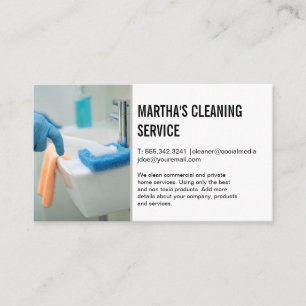 Cleaning Services Maid Scrubbing Sink Business Card