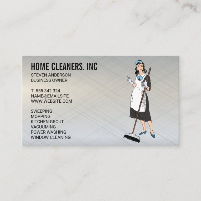 Cleaning Services | Maid Service | House Keeper Business Card (Front)