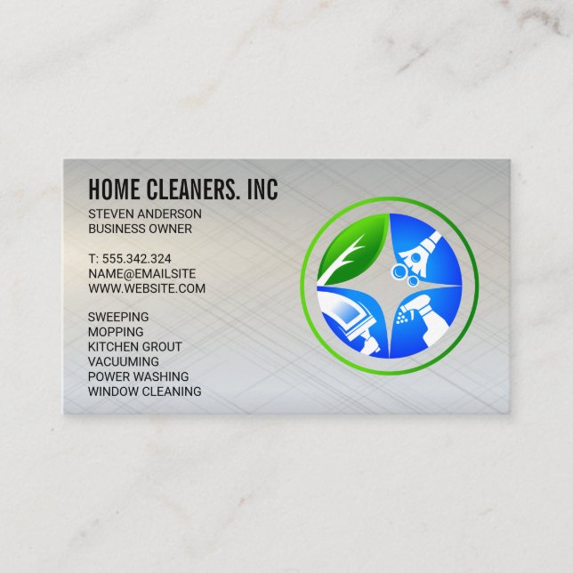 Cleaning Services | Maid Service Icon Business Card (Front)