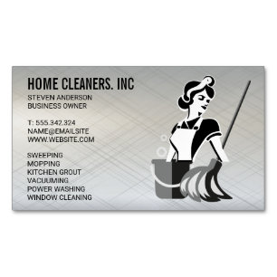 Cleaning Services Maid Service Janitor Magnetic Business Card