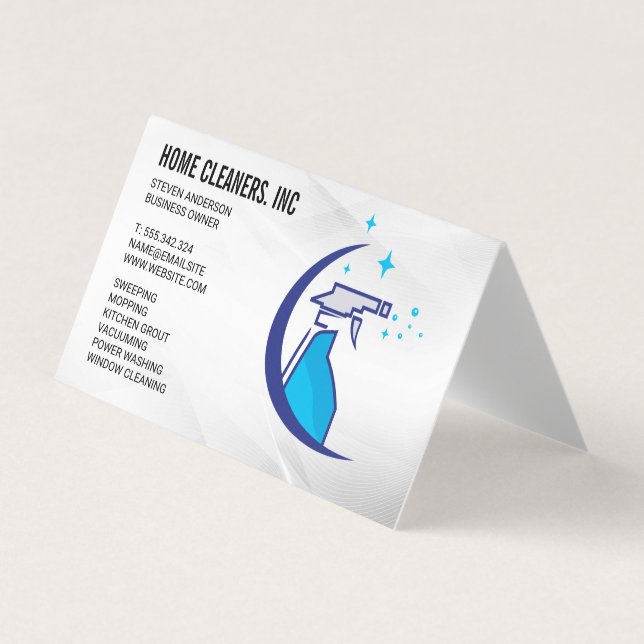 Cleaning Services | Maid Service | Spray Bottle Business Card (Front)