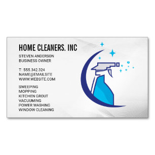 Cleaning Services   Maid Service   Spray Bottle Magnetic Business Card