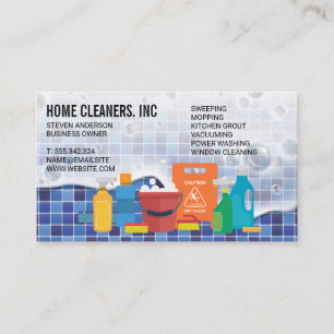 Cleaning Services   Maid Service   Tile Soap Suds Business Card