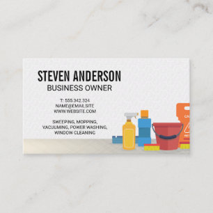 Cleaning Services   Maid Service   White Tiles Business Card
